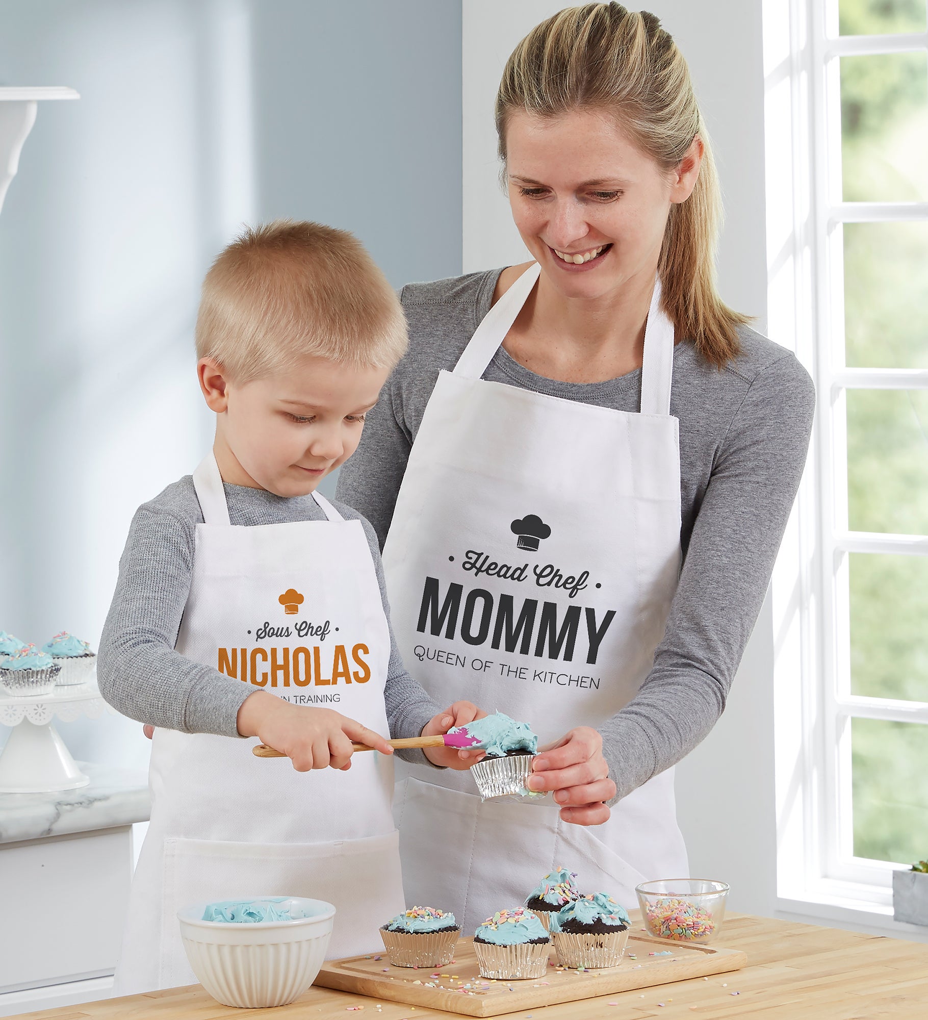 Chef & Junior Chef Personalized Aprons & Potholders